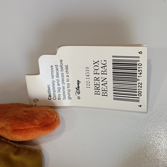 NWT- Walt Disney World BRER FOX Beanie Mini Bean Bag Plush Song of The South - Picture 5 of 6